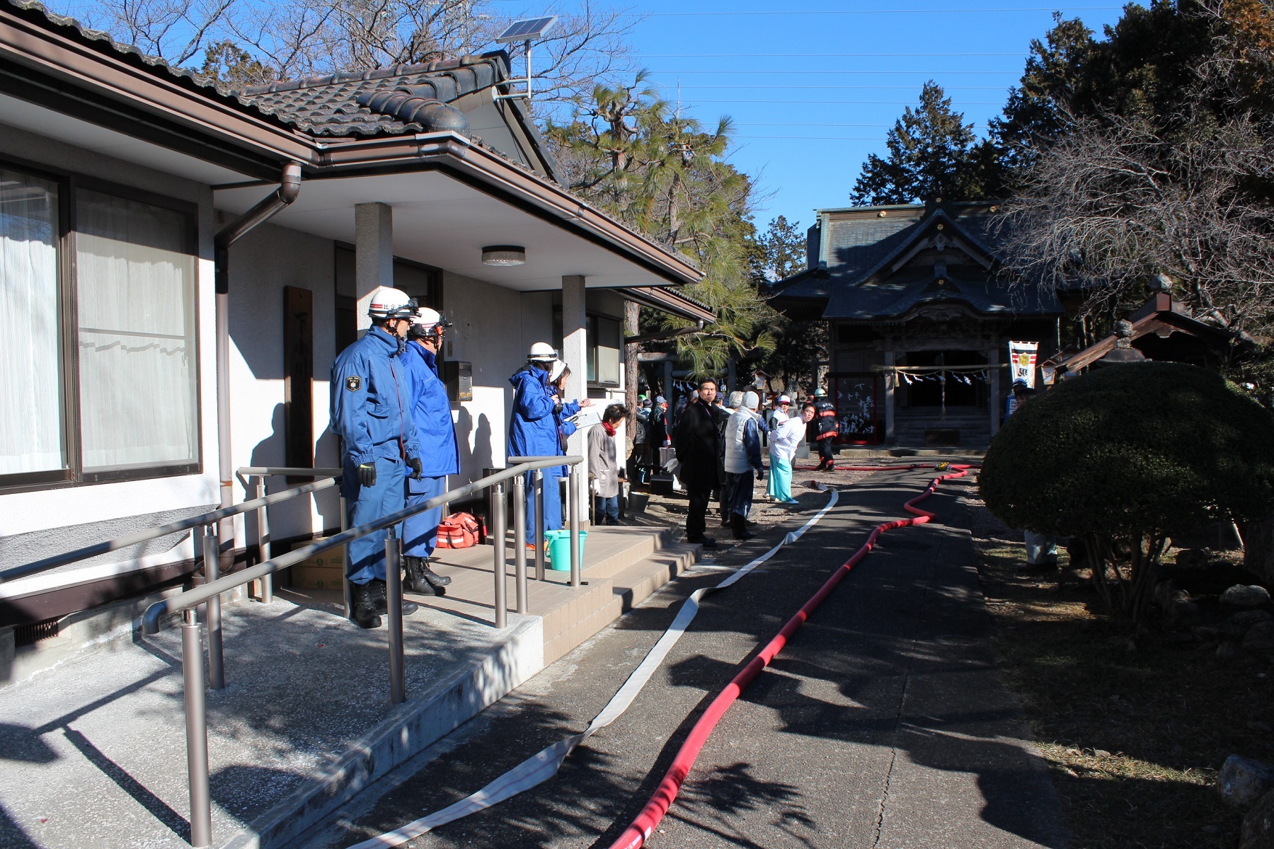 八宮神社で消火訓練
