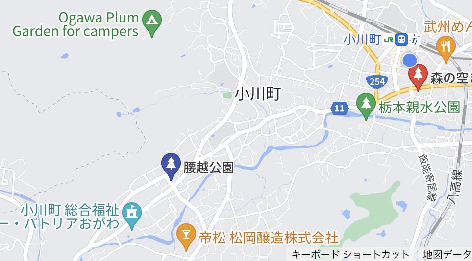 腰越公園の場所を示した地図