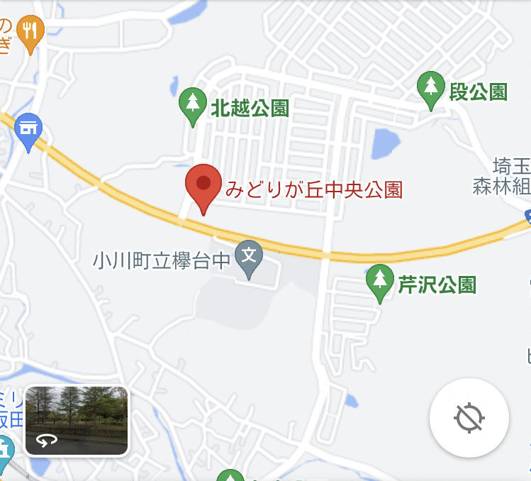 みどりが丘中央公園の場所を示した地図