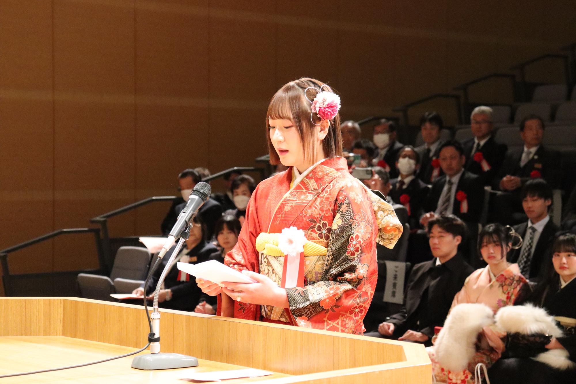 誓いの言葉(小柳実行委員長)