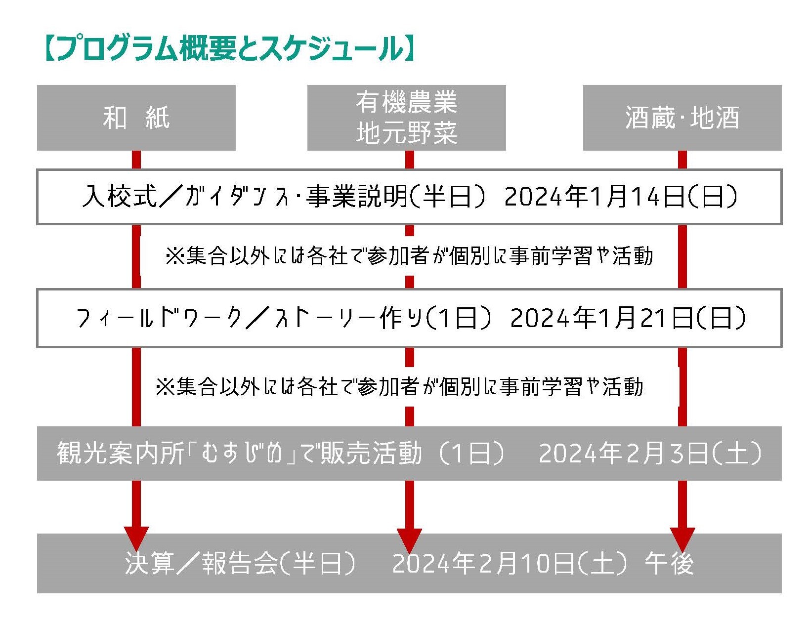 プログラム概要とスケジュールの流れ図